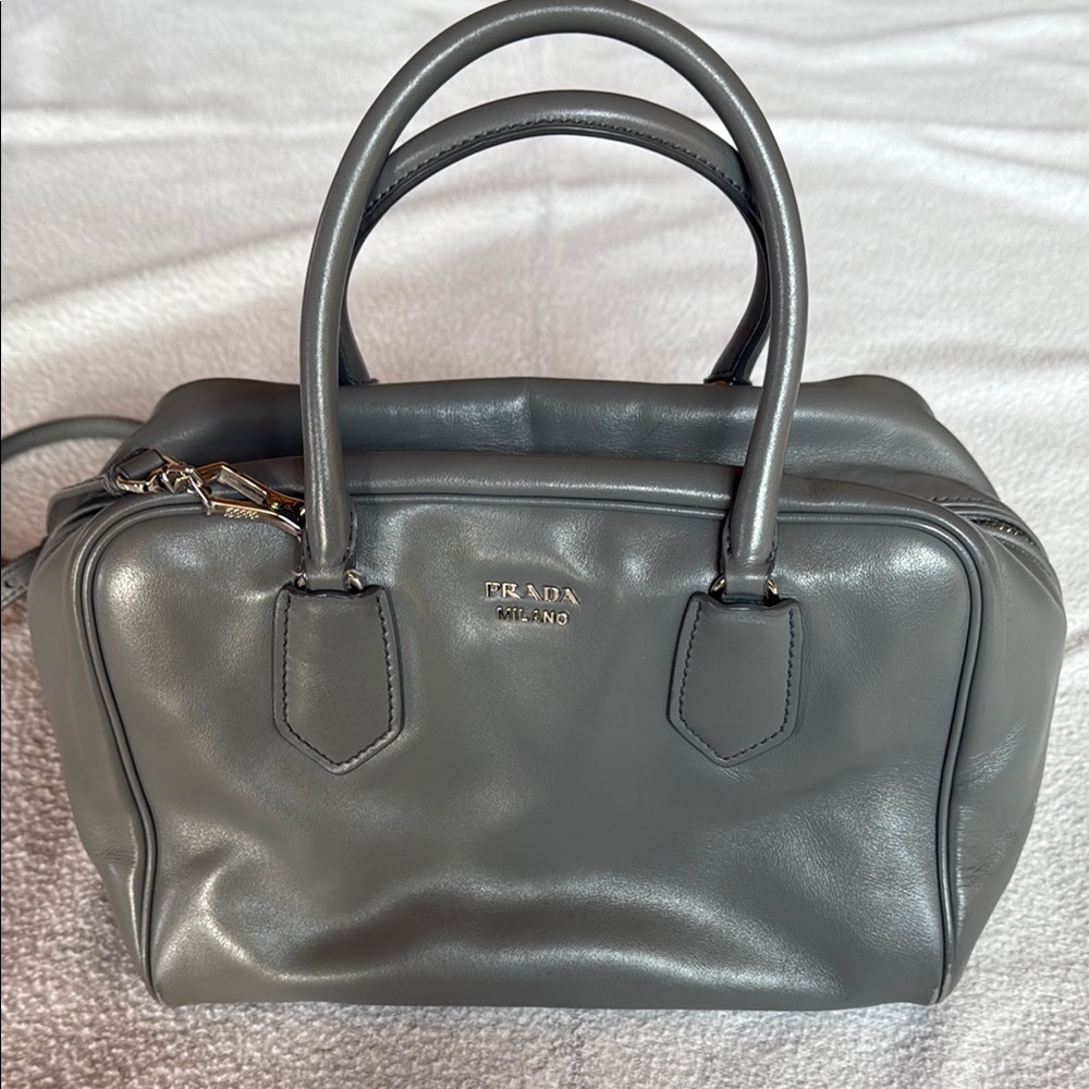 Prada Gray Leather Women's Bag